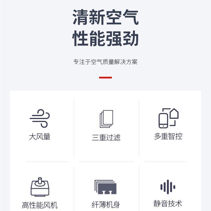 华工乐芒新风机新风系统家用全屋中央正压单向吊顶式管道滤除细菌PM2.5排甲醛通风富氧换气新风机 新风量200立方