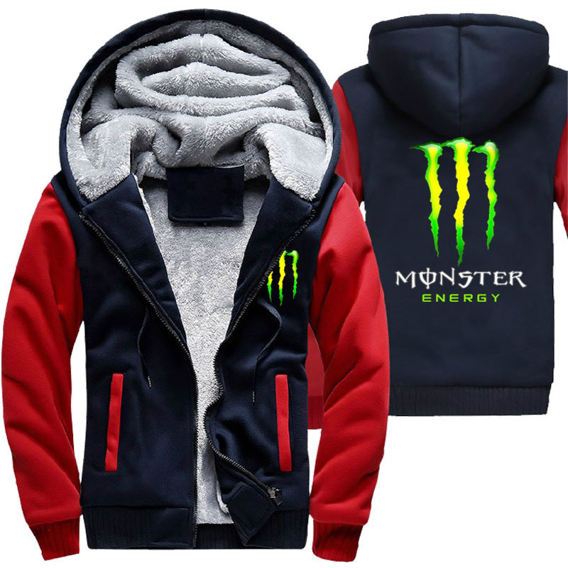 baluoshang爪子外套棉衣服秋冬男装拉链卫衣加绒夜光摩托越野机车服