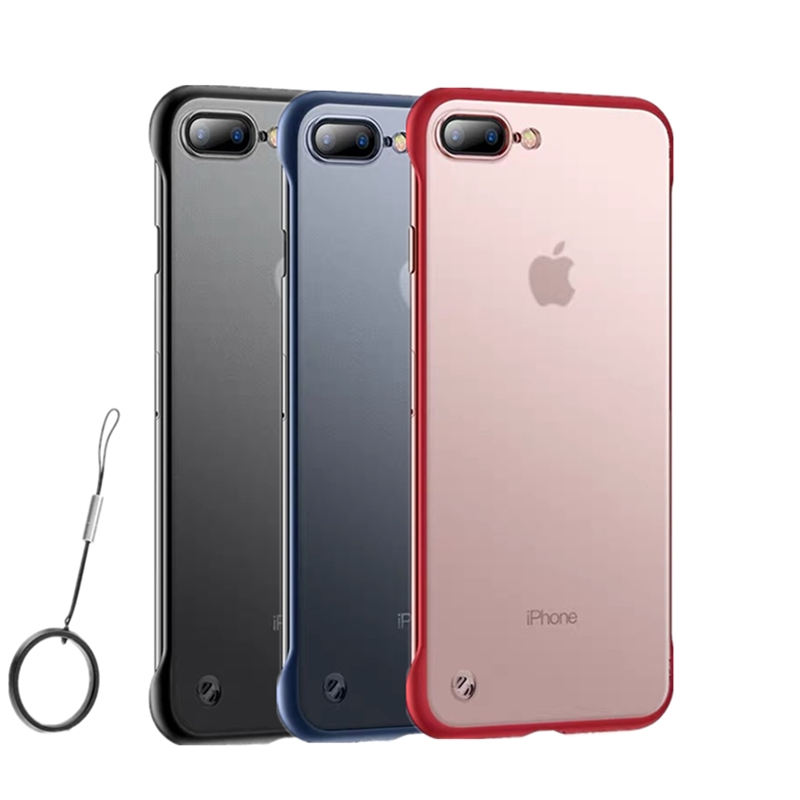 适用苹果iPhoneSE2/8/8p/7/7p/6/6sp磨砂保护壳苹果7Plus透明防摔细边网红手机壳
