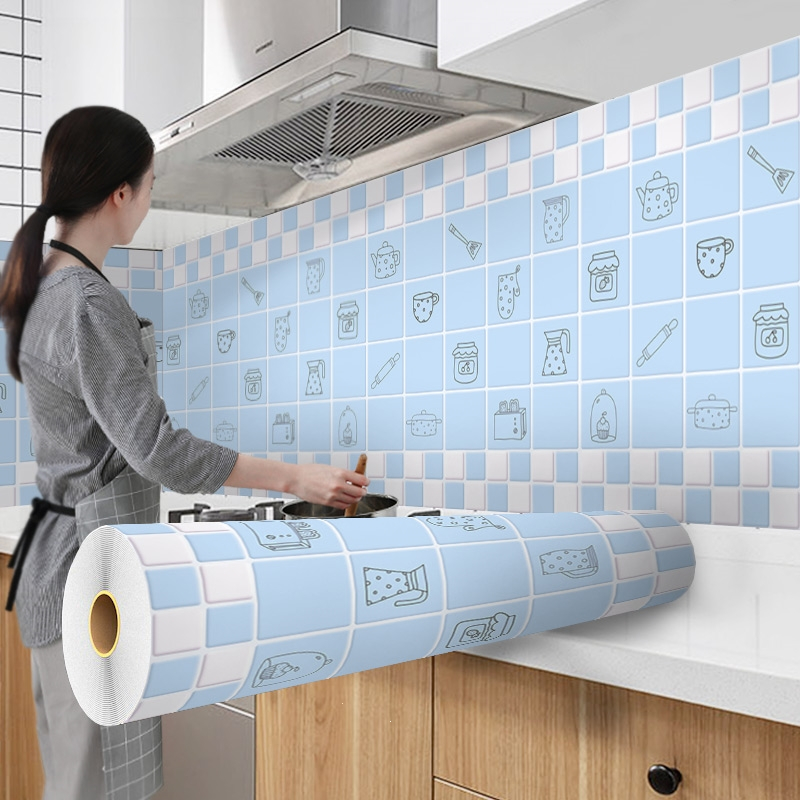 古达厨房贴纸自粘油烟机灶台墙贴橱柜台面壁纸墙纸