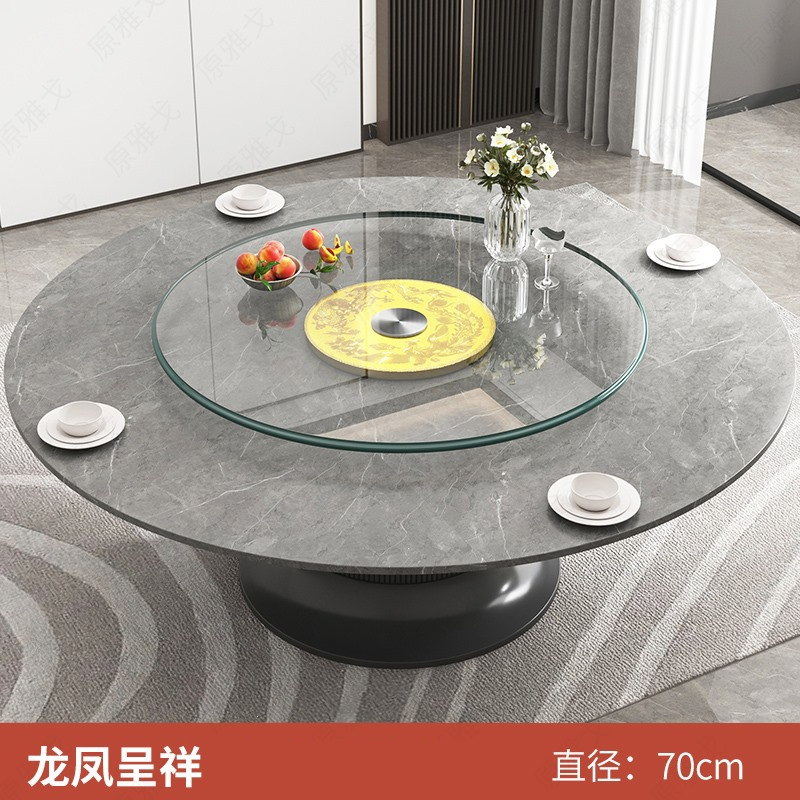 钢化玻璃餐桌转盘闪电客家用大餐桌旋转底座大酒店商用圆桌展示台面