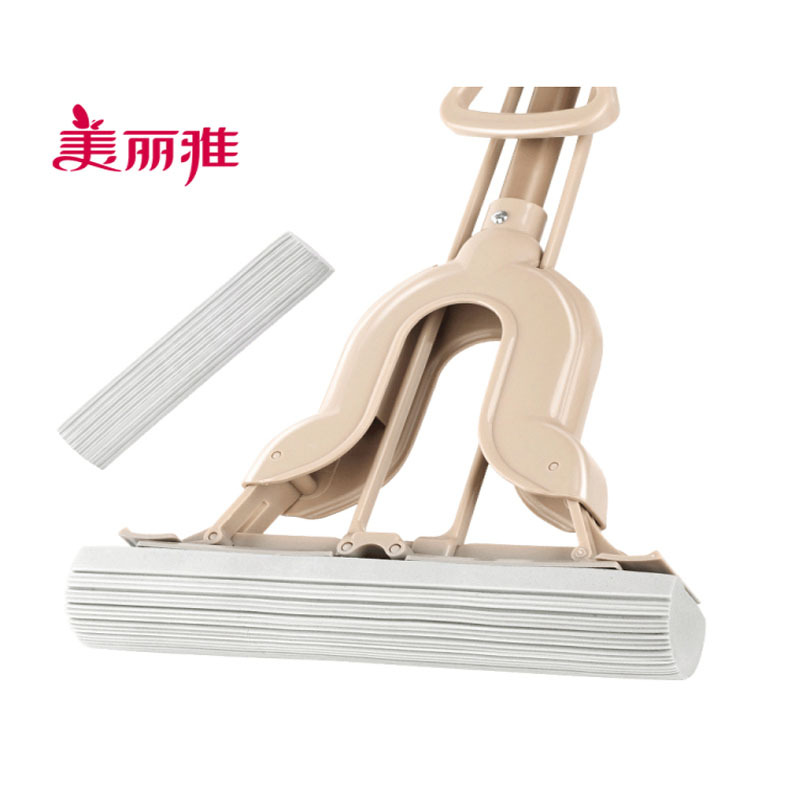美丽雅maryya对折挤水胶棉拖把家用免手洗对折懒人海绵吸水拖布参数