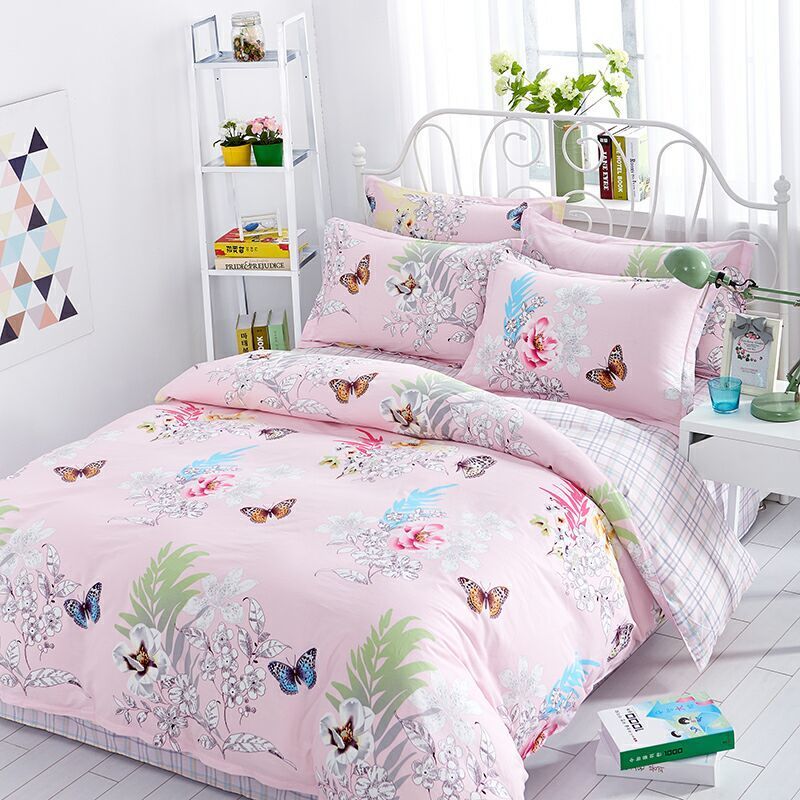 床上用品小清新春季床单被套学生宿舍单双人加厚被罩三件套罗马空间1