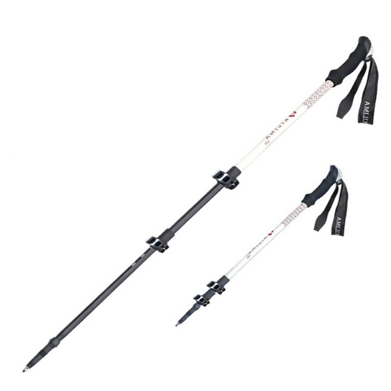 古达铝合金伸缩金属卡扣登山杖男女儿童户外登山徒步雪山