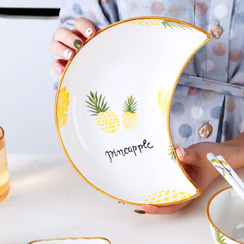 网红拼盘套装组合盘子创意家用烘焙精灵陶瓷圆桌分格盘