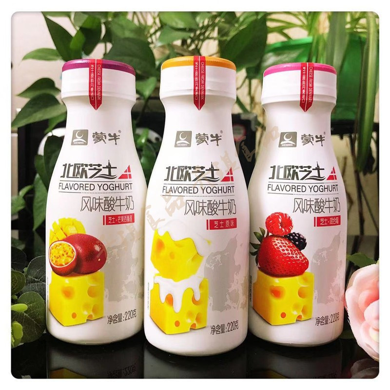 蒙牛北欧芝士风味酸牛奶芝士混合莓220g