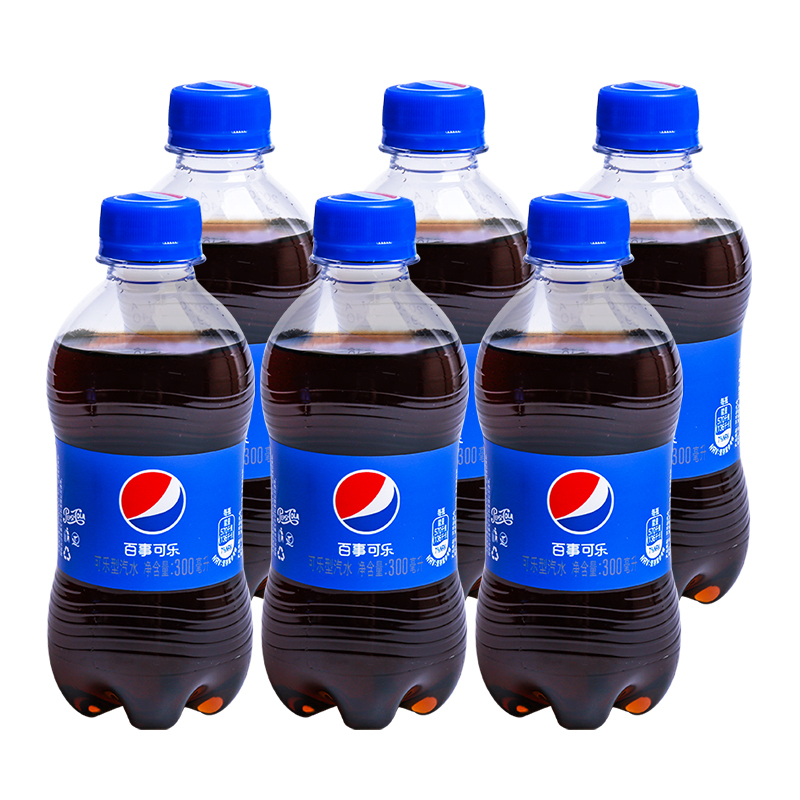百事可乐碳酸饮料300ml*6瓶装汽水夏日解暑解渴饮品[HB]
