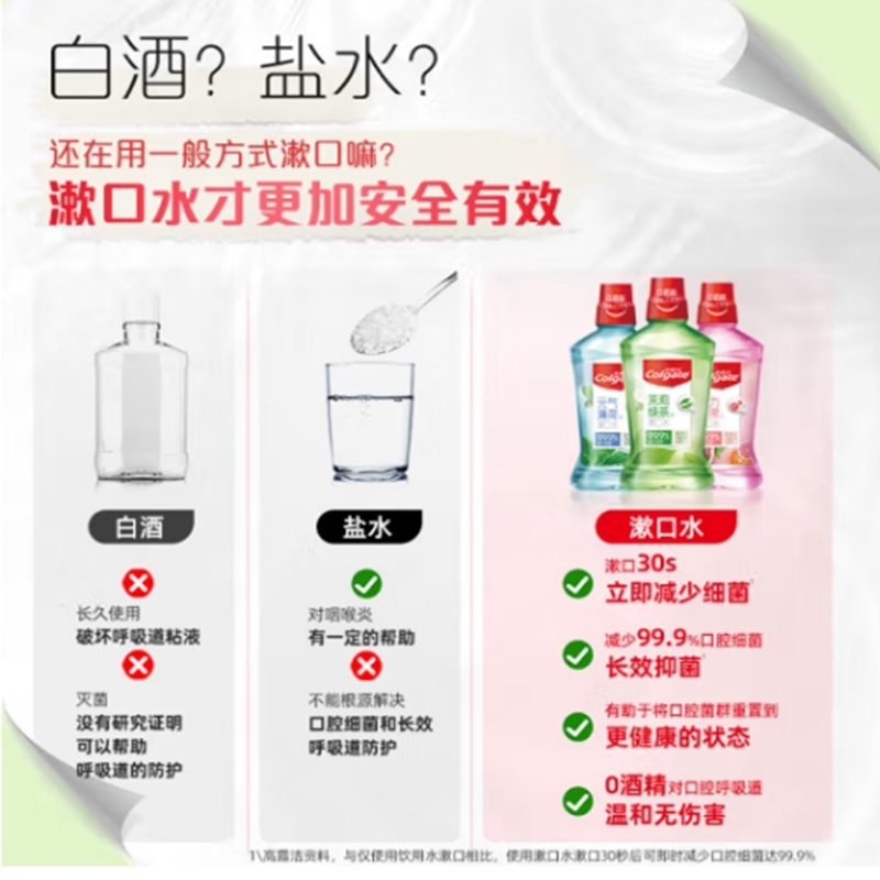 高露洁(Colgate)茶健漱口水500ml+冰爽漱口水500ml高清大图