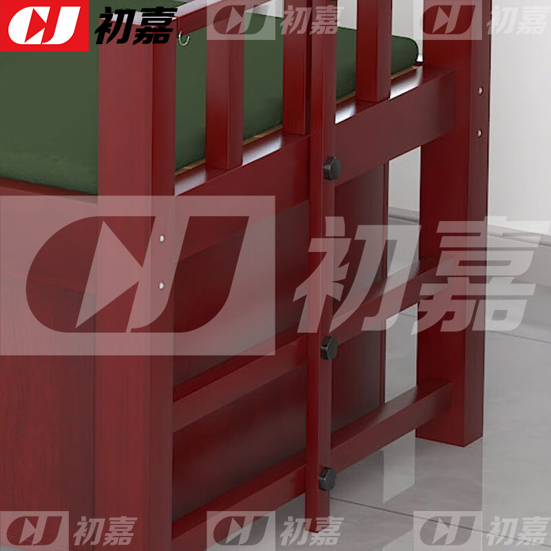 初嘉(CJ)单人床木质公寓床营区家具单人床含鞋架及底柜抽屉