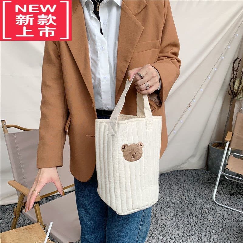可莉允小白兔几 韩风ins婴儿推车收纳挂袋奶瓶尿布包绗缝刺绣小熊妈咪包图片