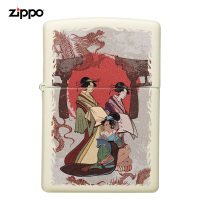 Zippo打火机美国进口之宝防风打火机芝宝白色216-C-000004日式和风