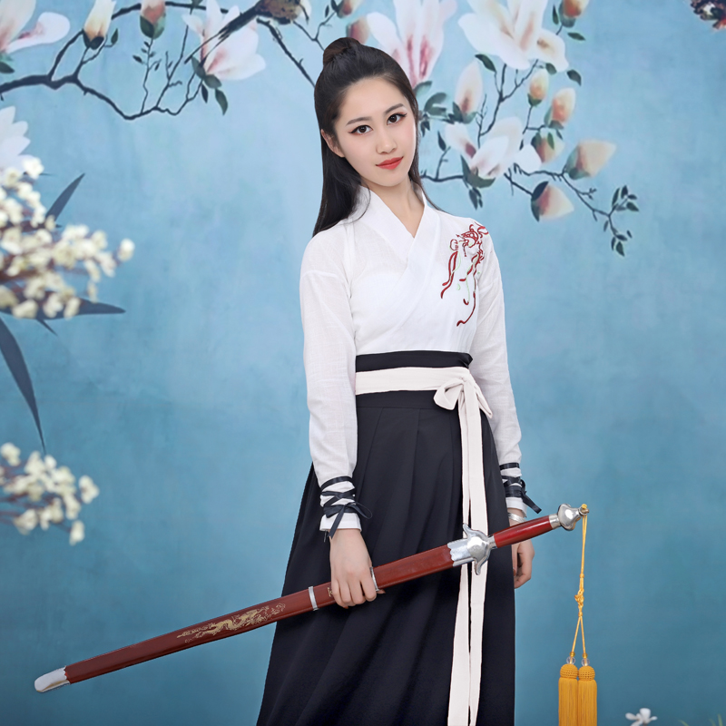 汉服女装襦裙仙女裙日常古装汉服侠女服夏季古典武侠演出服女装改良