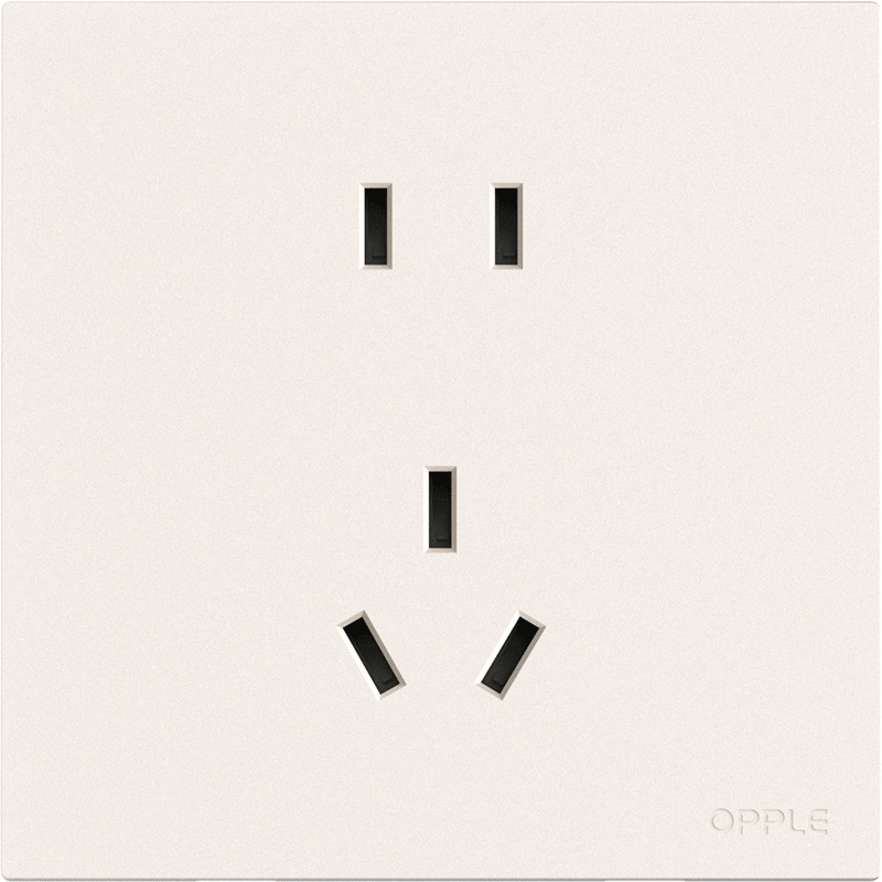 欧普照明奶白色开关插座面板多孔电源墙壁墙壁USB五孔插座家用5孔悦颜