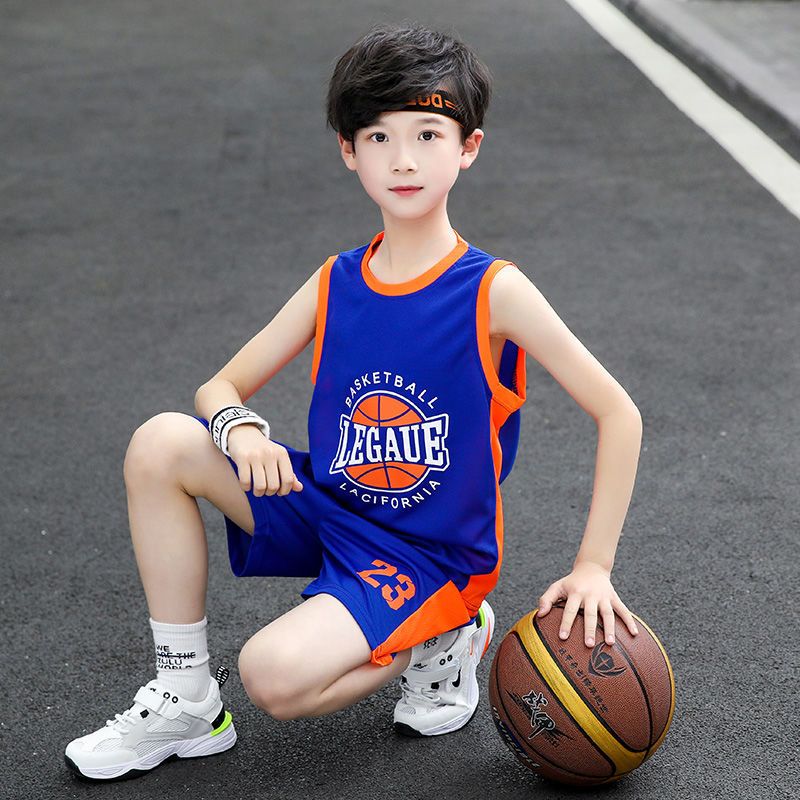 儿童运动套装夏季2022中大童夏装帅气速干衣男童洋气篮球服枫林海阁