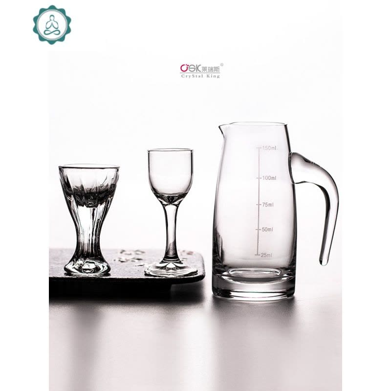 白酒杯分酒器套装水晶玻璃家用中式创意酒具一口杯酒壶烈酒杯酒盅 封后 6只100分酒器+6只15采诗杯+圆杯架图片
