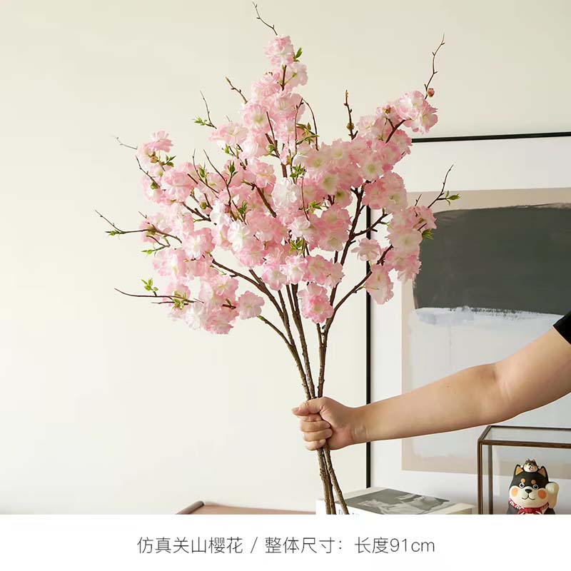 干花 3枝关山樱花浅粉高清大图