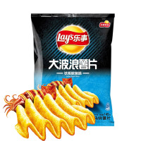 乐事(LAY'S) 薯片 大波浪薯片 铁板鱿鱼味145g袋装(休闲零食) 新旧包装交替发货
