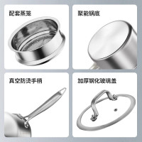 奶锅316不锈钢食品级加厚无涂层宝宝辅食锅电磁炉通用小蒸锅1310