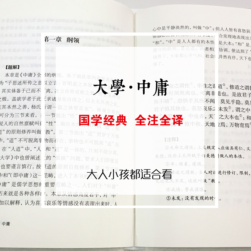 [正版]精装全译大学中庸. 精装全译本 国学经典 大学中庸译注原文注释译文 国学经典哲学书籍CD