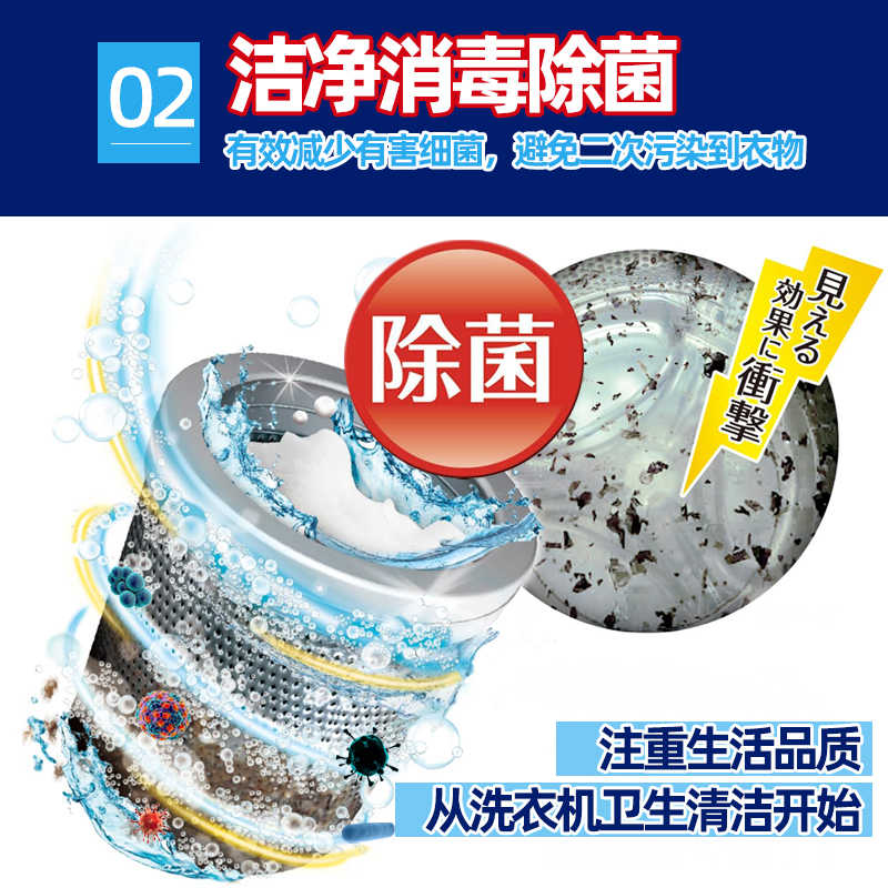 日本进口花王洗衣机槽全自动滚筒波轮清洗剂除垢剂杀菌消毒清洁剂高清大图