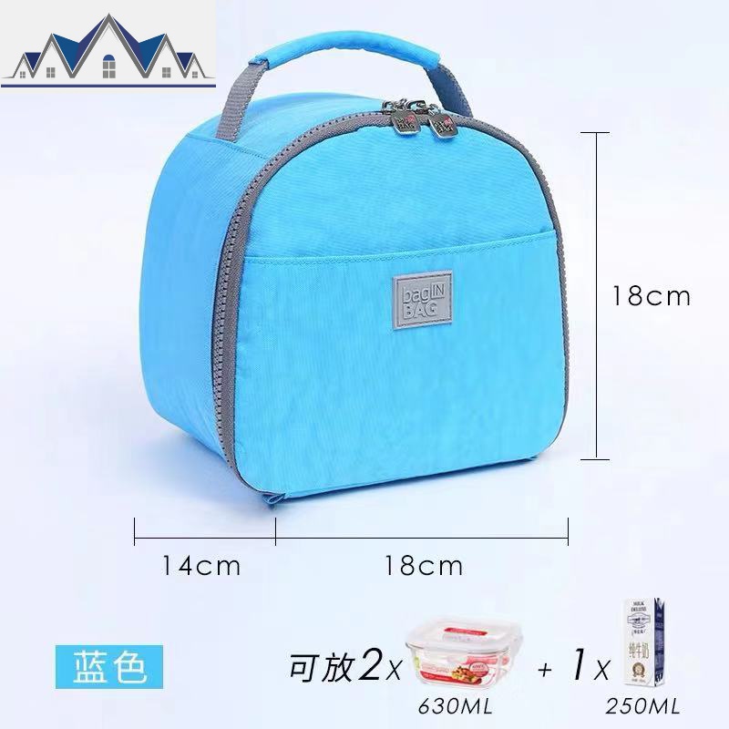 饭盒袋子手提保温包韩国女便当袋儿童学生上班小号包日式_1_471 蓝色