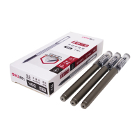 得力(deli)V60黑色中性笔 12支/盒0.5mm 商务办公签字笔 碳素笔水笔黑笔 学生写字笔