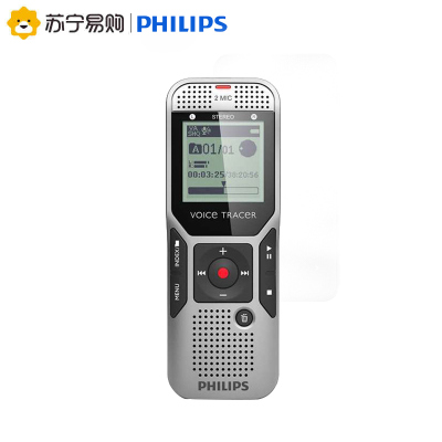 飞利浦(PHILIPS)DVT1000数码录音笔双麦TF扩展插卡 原装进口 降噪录音笔