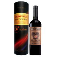 威龙红酒 橡木桶5年陈酿老树赤霞珠干红葡萄酒750ml 单支(纸筒装)