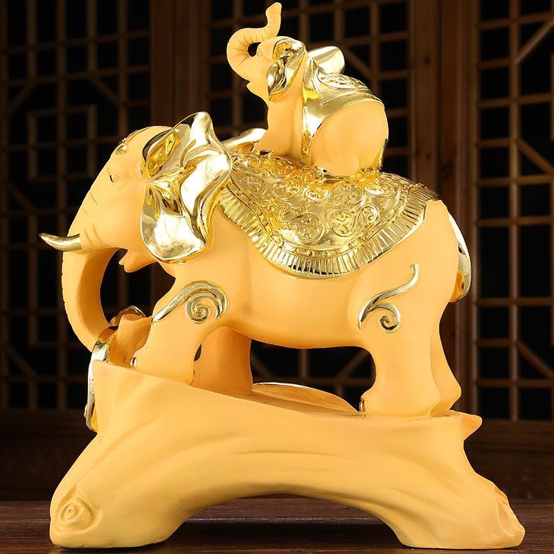 美帮汇绒大象摆件象一对客厅酒柜装饰品搬家乔迁新居送礼品图片