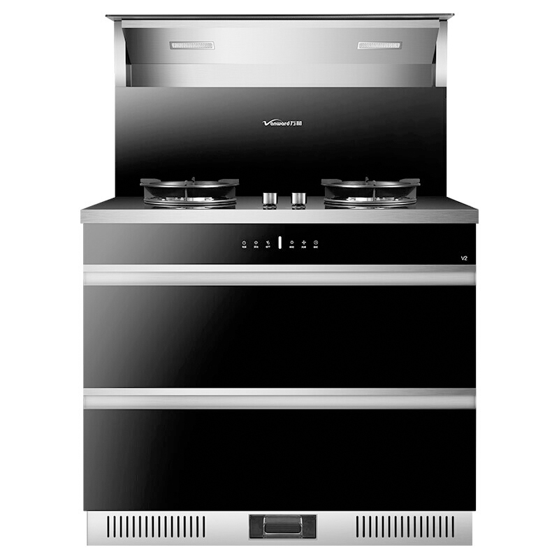 万和集成式燃气灶具v2-12t 天然气 消毒保洁集成灶,17立方米大吸力