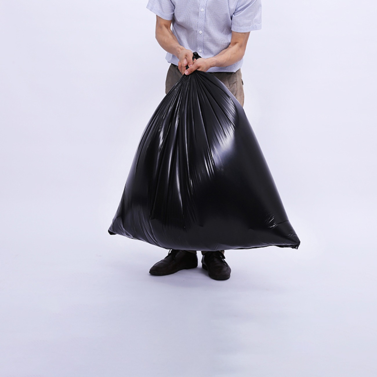 苏宁宜品 SNYP-LJD98特大号加厚商业物业黑色垃圾袋90*100cm 50只/包平装适用大号高清大图