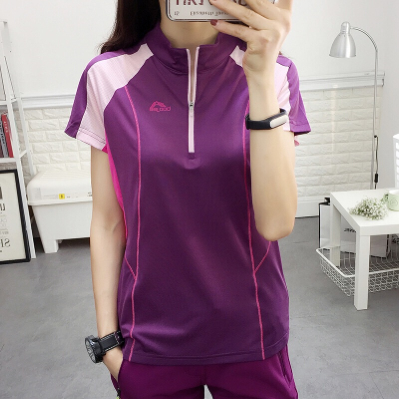 夏季户外速干衣女潮登山骑行徒步快干t恤跑步大码运动短袖新款