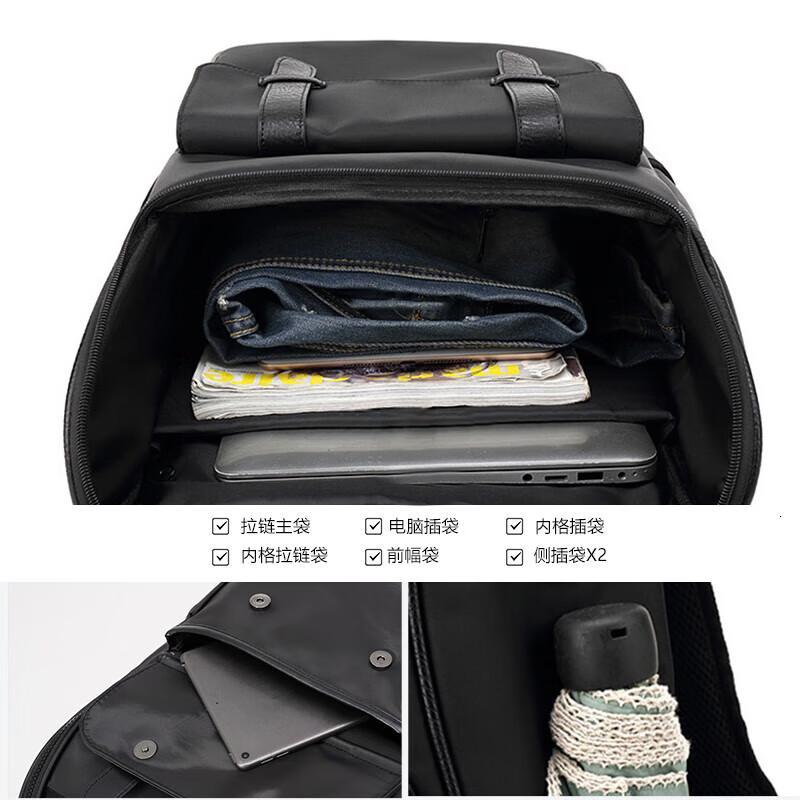维多利亚旅行者休闲潮流书包大容量双肩包笔记本电脑包背包9135黑色高清大图