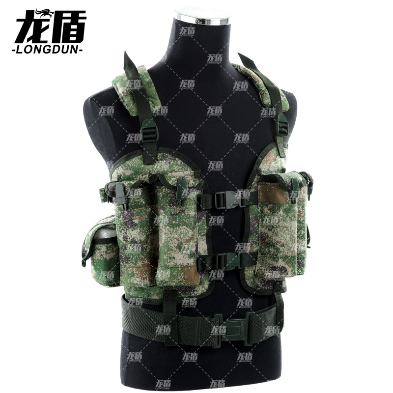 龙盾D袋防护背心马甲丛林荒漠水墨云纹防护马甲