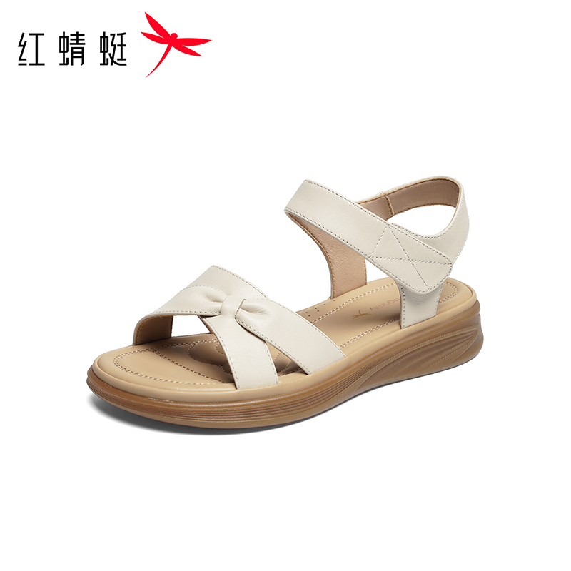 红蜻蜓时尚女士凉鞋女夏季新款细带松糕底透气舒适轻便潮流设计凉鞋高清大图