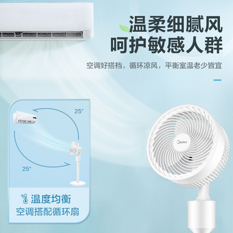美的(Midea) FGA20VAR立式电风扇空气循环扇遥控摇头多档无极调速办公室卧室空调伴侣高清大图