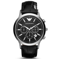 阿玛尼(EMPORIO ARMANI)三眼计时手表欧美品牌商务时尚男士石英表 AR2447