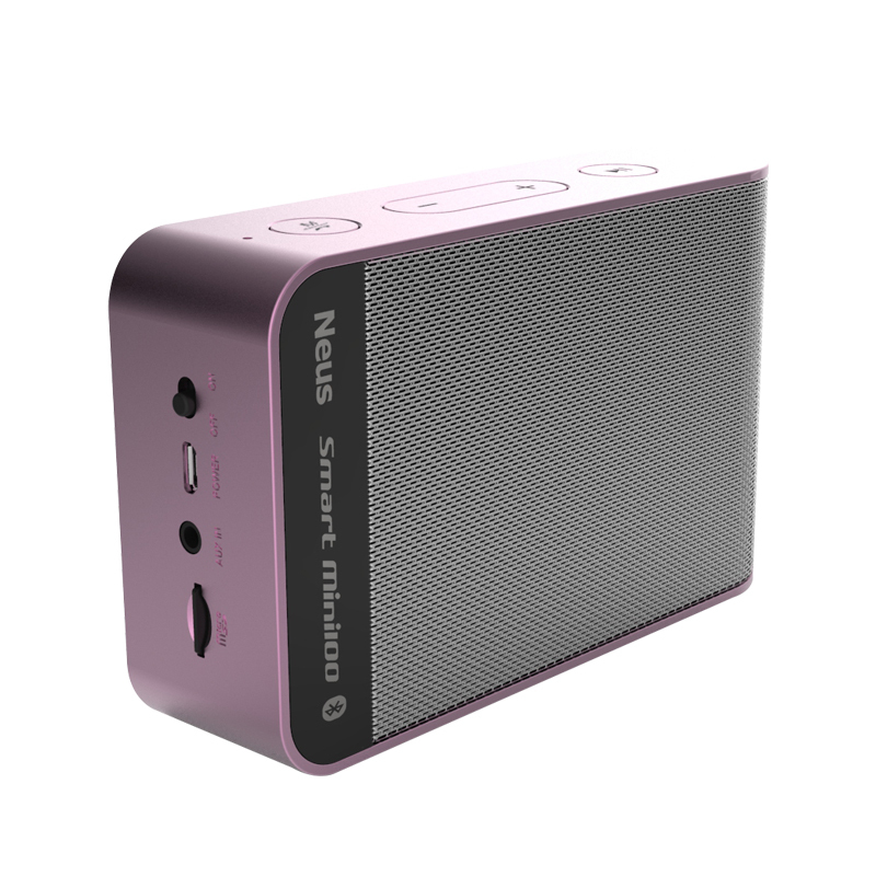 Neus/纽斯 Smart mini100便携蓝牙音箱 无线迷你户外旅游插卡音响 银色