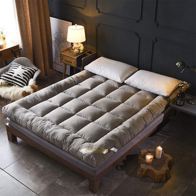 美帮汇榻榻米可折叠羽绒棉床垫加厚10cm1.5m1.8米床褥单双人1.2宿舍垫被 灰色加厚10厘米 1.2x2.0m床