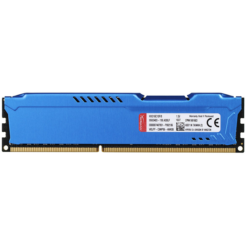 金士顿(Kingston) DDR3 1600 16GB 台式机内存条 骇客神条 Fury雷电系列 蓝色
