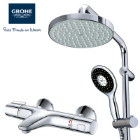 德国-高仪(GROHE)恒温花洒套装 维达利手持 铜制 多出水 挂墙式 卫浴花洒