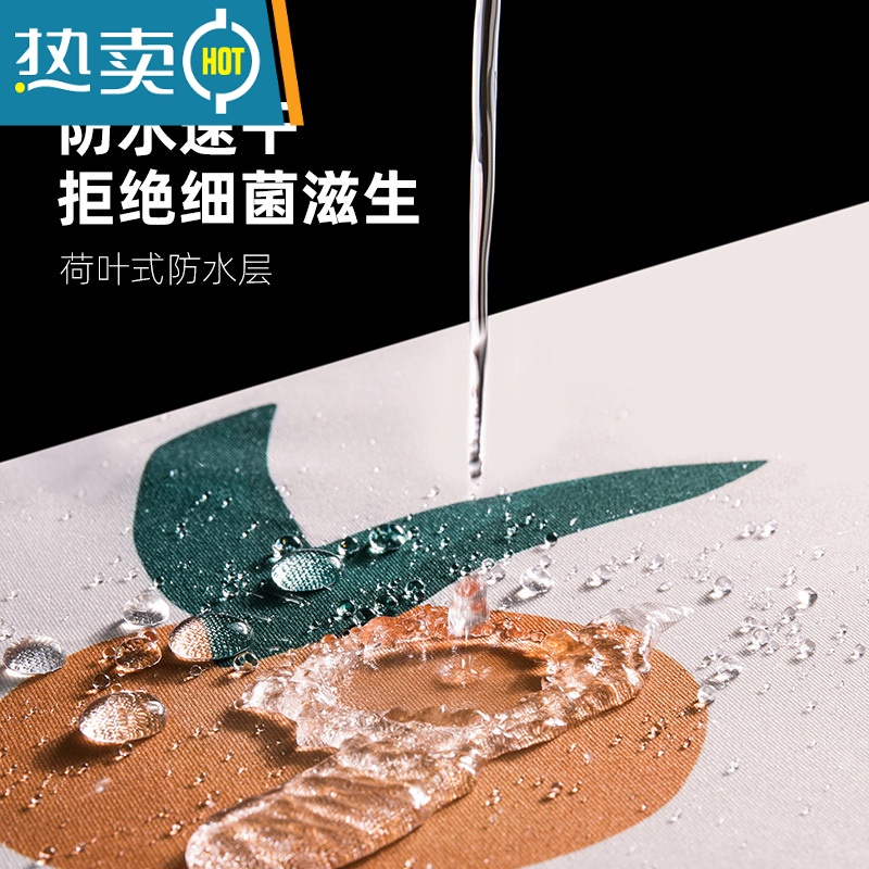 敬平卫生间洗澡挂帘浴室防水布加厚干湿分离隔断帘免打孔浴帘套装高清大图