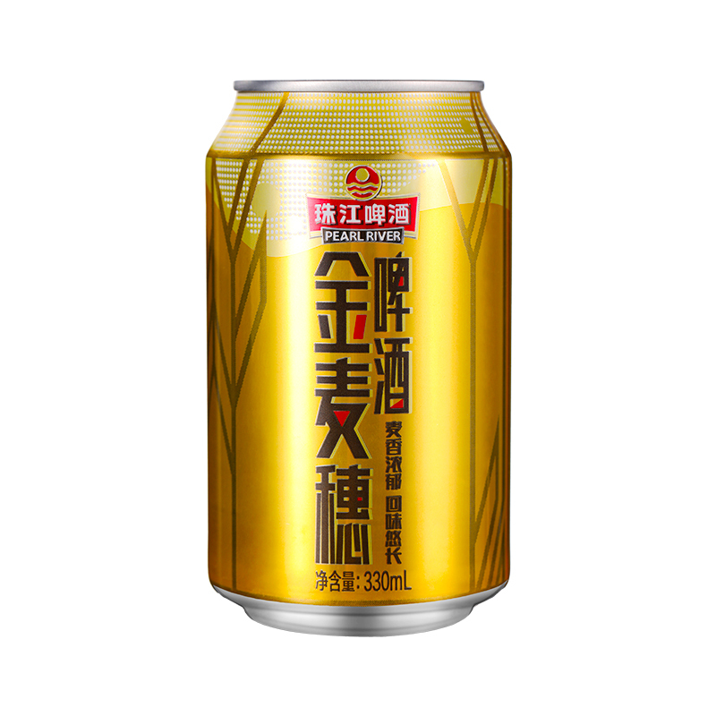 珠江啤酒金麦穗330ml*24罐