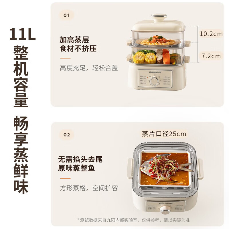 九阳(Joyoung)电蒸锅电煮锅电火锅多功能锅家用电锅蒸包子锅电热锅三层大容量多用途锅早餐机DZ100HG-GZ175