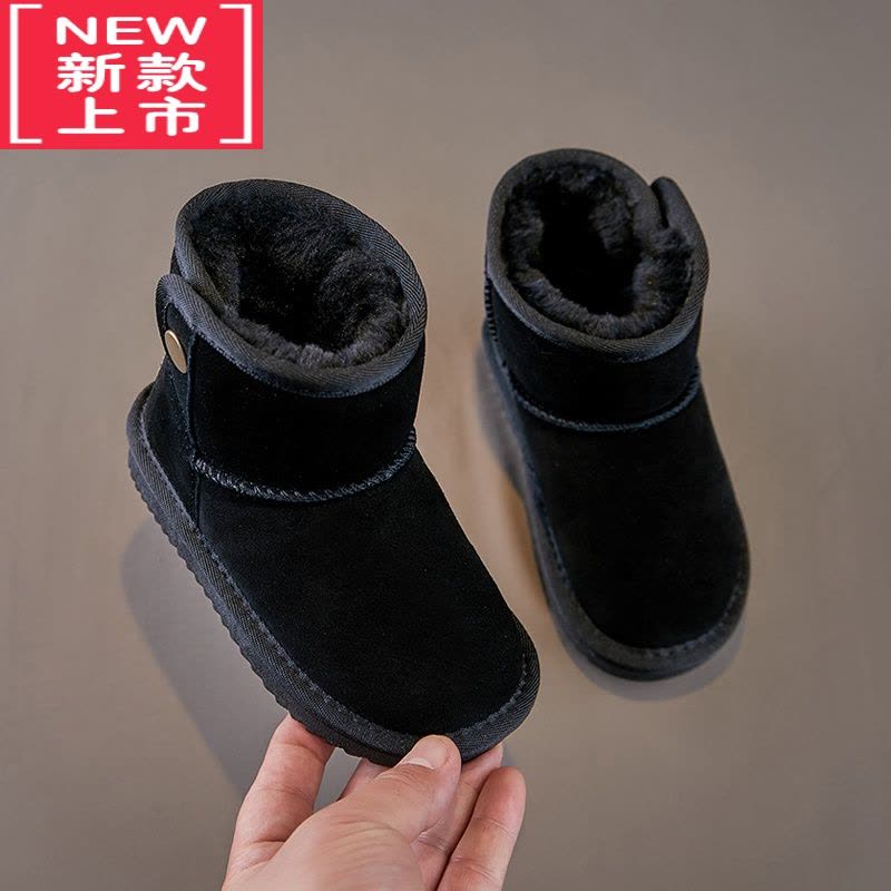可莉允儿童雪地靴冬季新款女童靴子加绒加厚男童保暖短靴宝宝棉鞋图片
