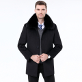 高端羊绒大衣男士外套风衣羊毛呢大衣男长款冬季加厚商务中老年呢子外套男爸爸装鄂尔多斯梦特娇花花公子阿玛尼金利来雅戈尔男装 175/92A(L码） 2026中长款黑色可拆卸羽绒内胆