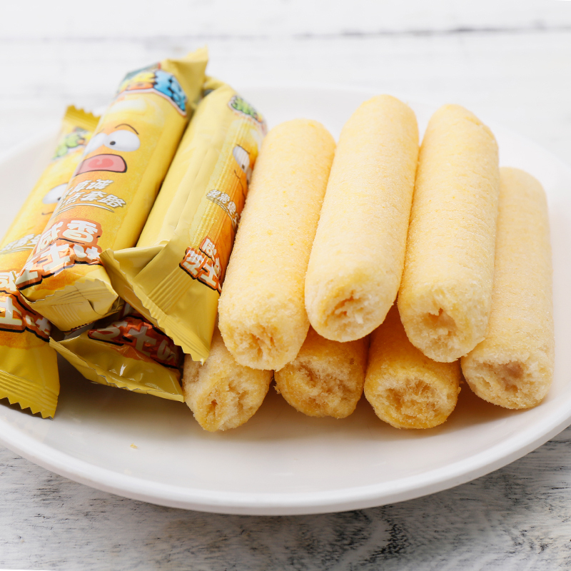 [2件7.5折]徐福记米格玛咸香芝士味夹心米果卷90g休闲饼干零食小吃