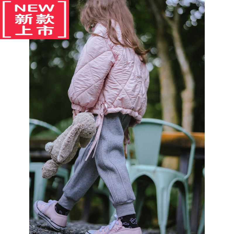 可莉允 女童冬季外套2022新款保暖儿童时髦可爱棉袄宝宝丝绵棉服