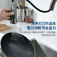 SEREN HOME赛恩卫浴厨房水龙头全铜主体洗菜盆抽拉式冷热水龙头三出水刮洗冲刷洗碗池龙头
