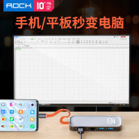 洛克(ROCK) TR02 Type-C转HDMI 九合一多功能扩展坞 转换头 转接头 拓展坞